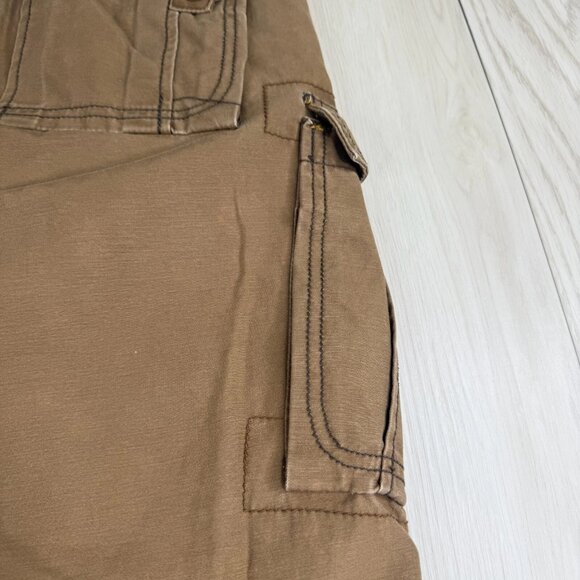 Silver Tab Mens Brown Flat Front straight Leg Classic Cargo Pants Size W30xL30 - Picture 7 of 16